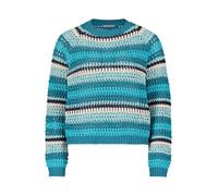 Betty & Co Damen Lochstrick-Pullover mit Rippbündchen 40, Petrol/Dark Blue