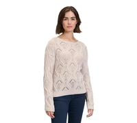 Betty & Co Damen Lochstrick-Pullover mit Strickdetails 42, Crème Foncée Mélangée