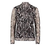 Betty & Co Damen Mesh-Shirt mit Stehkragen L, Nature/Black
