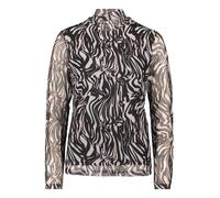 Betty & Co Damen Mesh-Shirt mit Stehkragen M, Nature/Black