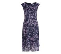 Midikleid BETTY & CO "Betty & Co Midikleid mit Stufen", Damen, Gr. 44, Normalgrößen, dunkelblau, lila, Obermaterial: 100% Polyester. Futter: 100% Polyester., feminin, tailliert lang, Rundhals, ohne Är