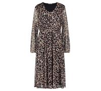 Betty & Co Damen Midikleid mit V-Ausschnitt 38, Nature-Black