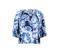 Betty & Co Damen Schlupfbluse mit Print 42, Weiß/Dunkelblau