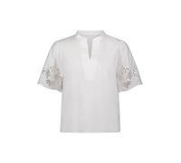 Schlupfbluse BETTY & CO "Betty & Co Schlupfbluse mit Stickerei", Damen, Gr. 40, weiß, Obermaterial: 100% Baumwolle., modisch, figurumspielend normal, Halbarm, Blusen (39127236-40) weiß
