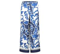 Schlupfhose BETTY & CO "Damen mit Print", Damen, Gr. 44, Normalgrößen, blau (weiß, dunkelblau), Obermaterial: 85% Viskose, 15% Polyamid, figurumspielend lang, Hosen Schlupfhose (22744107-44) weiß, dun