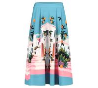Midirock BETTY & CO "Damen mit Print", Damen, Gr. 40, cream, pink, Obermaterial: 90% Polyester, 10% Elasthan, figurumspielend lang, Röcke (74565948-40) cream, pink