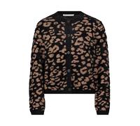 Betty & Co Damen Strick-Cardigan mit Jacquard 38, Black/Camel
