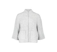 Strickjacke BETTY & CO "Betty & Co Damen Strick-Cardigan mit Reißverschluss", Damen, Gr. 40, grau (light silber melange), Strick, Obermaterial: 73% Polyacryl, 17% Polyester, 8% Polyamid, 2% Elasthan.,