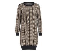 Betty & Co Damen Strickkleid mit Jacquard Black/Taupe,36