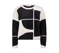Betty & Co Damen Strickpullover mit Jacquard 44, Schwarz/Weiß