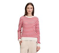 Strickpullover BETTY & CO "Damen mit Struktur", Damen, Gr. 38, cream, rot, Strick, Obermaterial: 100% Baumwolle, lässig geschnitten normal, Rundhals, Pullover Strickpullover (42236861-38) cream, rot