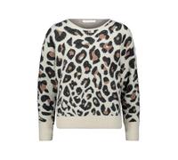 Betty & Co Damen Strickpullover mit U-Boot-Ausschnitt 36, Weiß/Schwarz