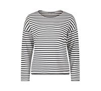 Betty & Co Damen Strickpullover mit U-Boot-Ausschnitt 44, Weiß/Dunkelblau