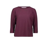 Betty & Co Damen Strukturshirt mit Rundhalsausschnitt L, Dark Aubergine