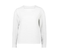 Sweatshirt BETTY & CO "Betty & Co Damen Sweatshirt mit U-Boot-Ausschnitt", Damen, Gr. 38, grau (grau, weiß), Steppware, Obermaterial: 49% Baumwolle, 42% Polyester recycelt, 6% Viskose, 3% Elasthan., c