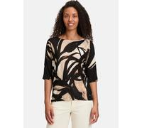 Strickpullover BETTY & CO "Betty & Co Feinstrickpullover mit Print", Damen, Gr. 36, schwarz (schwarz, nature), Feinstrick, Obermaterial: 90% Viskose, 10% Polyamid., feminin, figurumspielend normal, Ru