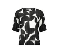 Strickpullover BETTY & CO "Damen mit Print", Damen, Gr. 36, schwarz, weiß, Feinstrick, Obermaterial: 90% Viskose, 10% Polyamid, figurumspielend normal, Rundhals, Pullover Strickpullover (48826230-36) 