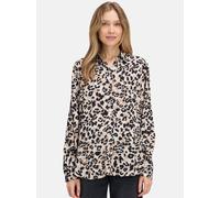 Hemdbluse BETTY & CO "Betty & Co Damen Hemdbluse mit Print", Damen, Gr. 44, beige (beige, schwarz), Obermaterial: 100% Viskose., modisch, gerade normal, Blusen (84634867-44) beige, schwarz