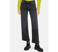 High-waist-Jeans BETTY & CO "Damen High Waisted-Jeans mit Strass", Damen, Gr. 38, Normalgrößen, schwarz denim, Obermaterial: 71% Baumwolle, 16% Polyester, 11% Modal, 2% Elasthan., figurumspielend, Jea