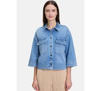 Betty & Co Damen Jeansjacke mit Perlen 46, Light Blue Denim
