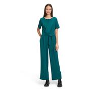 Overall BETTY & CO "Betty & Co Damen Jumpsuit mit Bindegürtel", Damen, Gr. 44, Normalgrößen, blau (deep teal), Obermaterial: 100% Polyester. Futter: 100% Polyester., feminin, tailliert, tiefer Rundhal