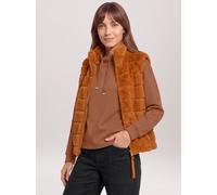 Plüschweste BETTY & CO "Damen mit Stehkragen", Damen, Gr. 38, braun (ginger bread), Obermaterial: 100% Polyester. Futter: 100% Polyester, figurumspielend hüftlang, Westen (43262659-38) ginger bread