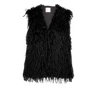 Plüschweste BETTY & CO "Damen mit Fransen", Damen, Gr. 40, schwarz, Obermaterial: 100% Polyester. Futter: 100% Polyester, figurumspielend normal, V-Ausschnitt, Westen (74410117-40) schwarz