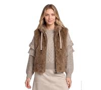 Betty & Co - Kunstfell-Weste Taupe Melange - Gr. - 44