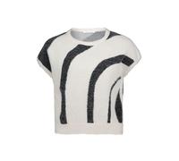Betty & Co - Kurzarm-Strickpullover schwarz/weiß - Gr. - 44