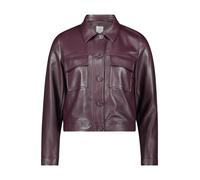 Jackenblazer BETTY & CO "Betty & Co Damen Lederjacke langarm", Damen, Gr. 42, lila (schwarz aubergine), Obermaterial: 100% Polyurethan, 100% Polyester. Futter: 100% Polyester., modisch, lässig geschni
