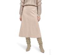Midirock BETTY & CO "Damen mit Eingrifftaschen", Damen, Gr. 42, mocha meringue, Samt, Obermaterial: 95% Polyester, 05% Elasthan, figurumspielend lang, Röcke (26174515-42) mocha meringue