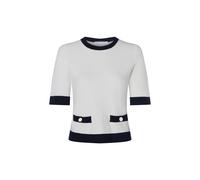 Betty & Co - Feinstrickpullover weiß/dunkelblau - Gr. - 44