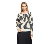 Strickpullover mit Rippbündchen Weiß/Schwarz 46
