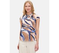 Schlupfbluse BETTY & CO "Betty & Co Damen Schlupfbluse mit Print", Damen, Gr. 44, blau (nature, blau), Obermaterial: 100% Polyester., modisch, figurumspielend normal, Blusen (17186042-44) nature, blau