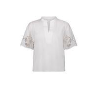 Schlupfbluse BETTY & CO "Betty & Co Schlupfbluse mit Stickerei", Damen, Gr. 36, weiß, Obermaterial: 100% Baumwolle., modisch, figurumspielend normal, Halbarm, Blusen (39127236-36) weiß