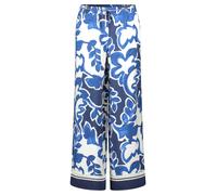 Schlupfhose BETTY & CO "Damen mit Print", Damen, Gr. 42, Normalgrößen, weiß, dunkelblau, Obermaterial: 85% Viskose, 15% Polyamid, figurumspielend lang, Hosen Schlupfhose (22744107-42) weiß, dunkelblau
