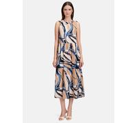 Sommerkleid BETTY & CO "Betty & Co Sommerkleid mit Stufenrock", Damen, Gr. 40, Normalgrößen, blau (nature, blau), Obermaterial: 100% Viskose., casual, figurumspielend lang, Rundhals, Kleider (35846308