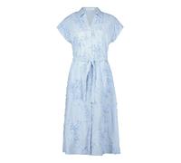 Sommerkleid BETTY & CO "Damen mit Stickerei", Damen, Gr. 42, Normalgrößen, weiß, hellblau, Obermaterial: 76% Baumwolle, 24% Polyester, lässig geschnitten lang, Kleider Sommerkleid (86060656-42) weiß,