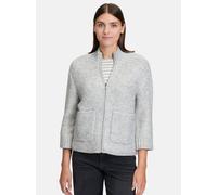 Strickjacke BETTY & CO "Betty & Co Damen Strick-Cardigan mit Reißverschluss", Damen, Gr. 34, grau (light silber melange), Strick, Obermaterial: 73% Polyacryl, 17% Polyester, 8% Polyamid, 2% Elasthan.,