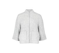 Strickjacke BETTY & CO "Betty & Co Damen Strick-Cardigan mit Reißverschluss", Damen, Gr. 42, grau (light silber melange), Strick, Obermaterial: 73% Polyacryl, 17% Polyester, 8% Polyamid, 2% Elasthan.,
