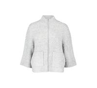 Betty & Co Damen Strick-Cardigan mit Reißverschluss 44, Light Silver Melange
