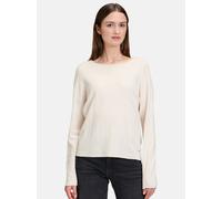 Strickpullover BETTY & CO "Betty & Co Damen Strickpullover mit Rundhalsausschnitt", Damen, Gr. 42, weiß (bright cream melange), Strick, Obermaterial: 50% Viskose, 27% Polyamid, 23% Polyester., casual,
