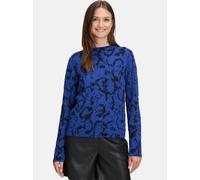 Strickpullover BETTY & CO "Damen Strickpullover mit Stehkragen", Damen, Gr. 40, schwarz (blau, schwarz), Strick, Obermaterial: 70% Polyamid, 20% Viskose, 10% Polyester., gerade normal, Pullover (32461