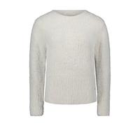 Strickpullover BETTY & CO "Damen Strickpullover mit V-Ausschnitt", Damen, Gr. 40, cream, Strick, Obermaterial: 40% Polyamid, 30% Baumwolle, 20% Polyacryl, 10% Polyester., figurumspielend normal, Rundh