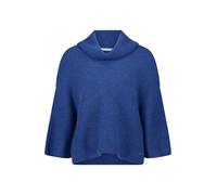Strickpullover BETTY & CO "Damen Strickpullover mit Kragen", Damen, Gr. M, middle blau melange, Strick, Obermaterial: 44% Polyacryl, 31% Polyamid, 20% Polyester, 5% Elasthan., lässig geschnitten norma