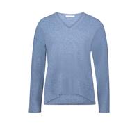 Strickpullover BETTY & CO "Betty & Co Damen Strickpullover mit V-Ausschnitt", Damen, Gr. 42, blau (moonlight blau melange), Strick, Obermaterial: 50% Viskose, 27% Polyamid, 23% Polyester., casual, ger