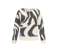 Strickpullover BETTY & CO "Damen mit Rippbündchen", Damen, Gr. 42, weiß, schwarz, Strick, Obermaterial: 54% Polyamid, 25% Baumwolle, 21% Polyacryl., figurumspielend normal, U-Boot-Ausschnitt, Pullover