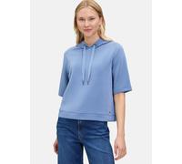 Kurzarmshirt BETTY & CO "Betty & Co Damen Sweatshirt mit Kapuze", Damen, Gr. 44, blau, Sweatware, Obermaterial: 49% Polyester, 44% Modal, 7% Elasthan., casual, loose fit normal, Shirts (98770343-44) b