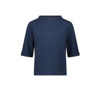 Kurzarmshirt BETTY & CO "Betty & Co Damen Sweatshirt mit Rundhalsausschnitt", Damen, Gr. 44, blau (dunkelblau), Sweatware, Obermaterial: 60% Viskose, 37% Polyester, 03% Elasthan., feminin, regular fit