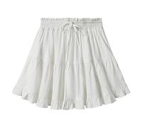 BETYFUL Rock Damen Sommer Kurz Karierter Mini Rock Boho Röcke Minirock Sommerrock Hoher Taille Strand Rockmit Rüschen